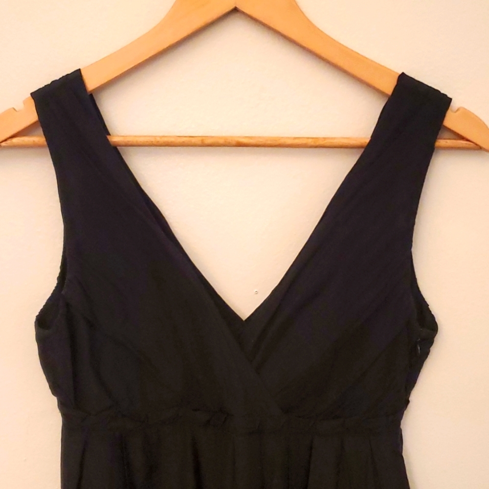 Gap babydoll style pleated black surplice dress - Picture 2 of 6
